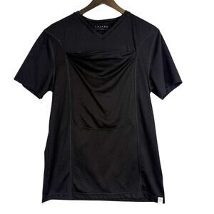 Lalabu Mens Newborn Baby Wearing TShirt Black - L